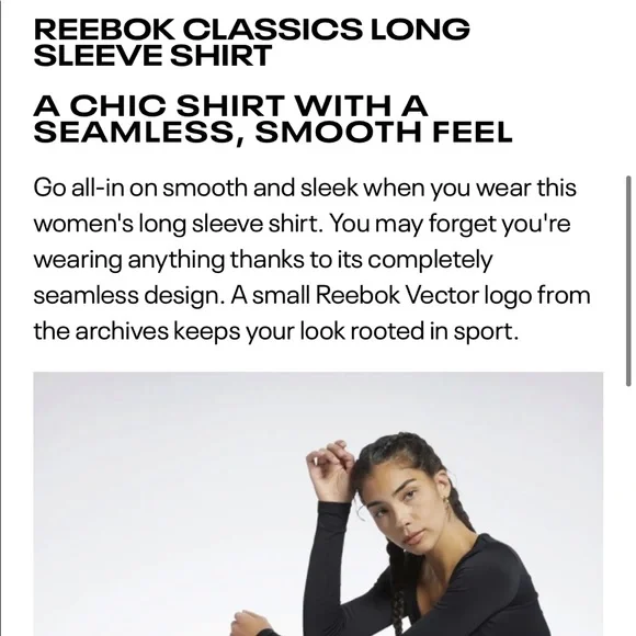 Size S | NWT REEBOK CLASSICS LONG SLEEVE SHIRT - Picture 9 of 12